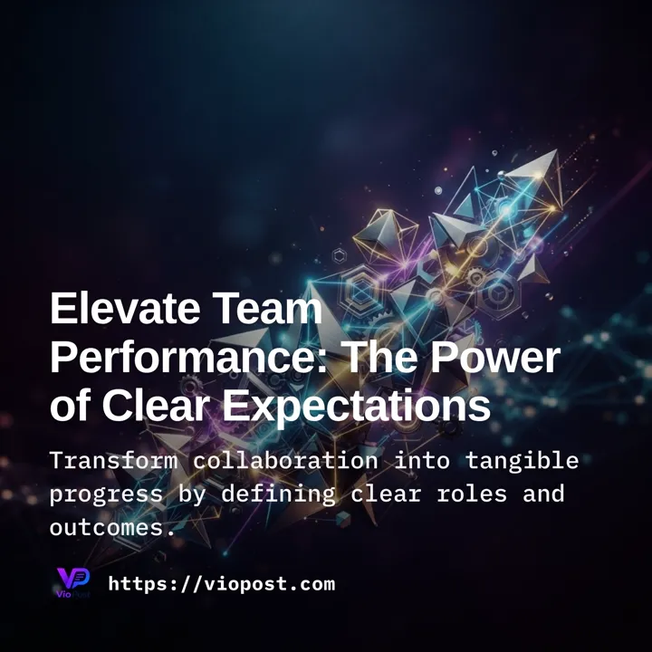 Single-image post: “Elevate Team Performance: The Power of Clear Expectations”, signed with the VioPost logo and viopost.com